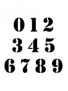 Numbers Stencils 23