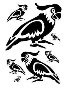 Трафарет Попугая 12