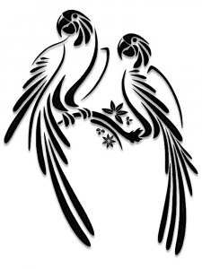 Трафарет Попугая 14