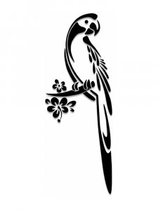 Трафарет Попугая 16