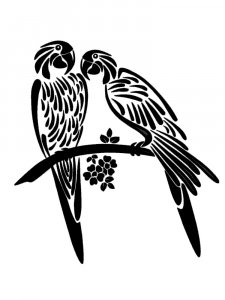 Трафарет Попугая 20