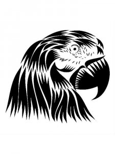 Трафарет Попугая 3