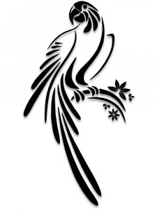 Трафарет Попугая 6