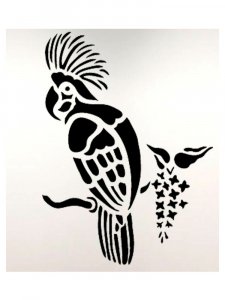 Трафарет Попугая 9