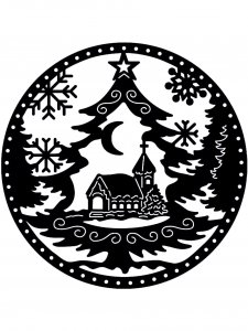 Трафарет на окна к новому году 39