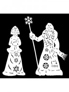 Трафарет на окна к новому году 14