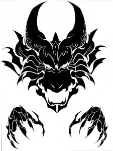 Трафарет Дракона 26