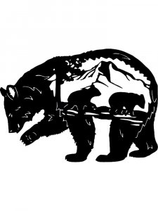 Трафарет Медведя 11