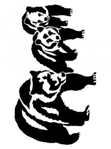 Трафарет Медведя 12