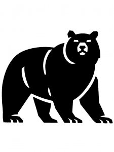 Трафарет Медведя 14