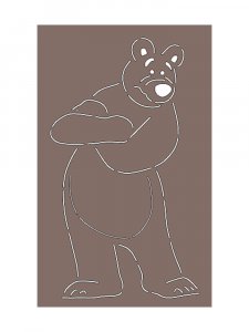 Трафарет Медведя 3
