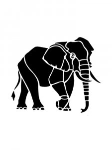 Трафарет Слона 11