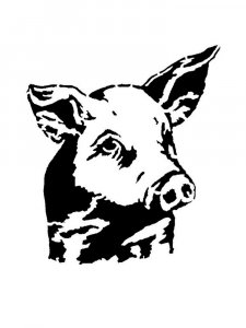 Трафарет Свиньи 9